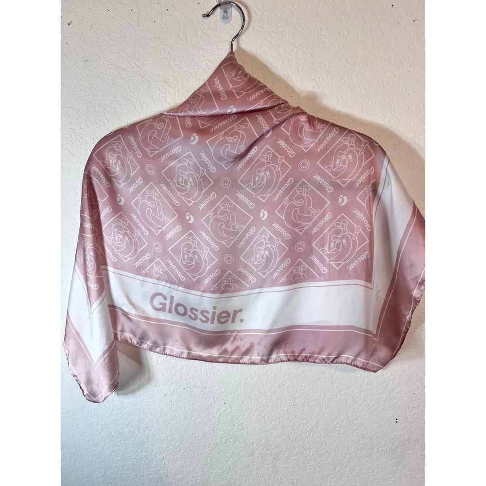 Glossier G Pal Pink Silky Scarf Limited Edition Holiday 2020 Logo